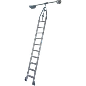Krause Échelle-Échelle pour double rayonnage avec système de rails tubulaires, 10 marches