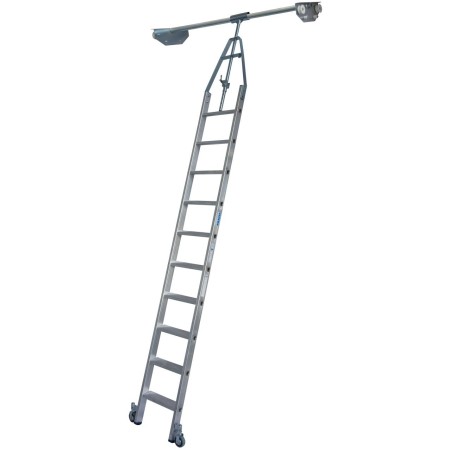 Krause Échelle-Échelle pour double rayonnage avec système de rails tubulaires, 10 marches