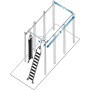 Krause Échelle-échelle pour double étagère avec système de rails à tube rond, 12 marches - vue technique