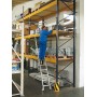 Krause Stufen-RegalLeiter für Doppelregal mit Rundrohr-Schienenanlage, 13 Stufen - Produktansicht