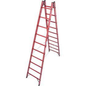 Krause Vollkunststoff Sprossen-DoppelLeiter, 2x10 Sprossen