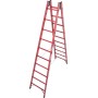 Krause Vollkunststoff Sprossen-DoppelLeiter, 2x10 Sprossen - Detailansicht