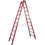 Krause Vollkunststoff Sprossen-DoppelLeiter, 2x10 Sprossen - technische Ansicht