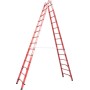 Krause Vollkunststoff Sprossen-DoppelLeiter, 2x14 Sprossen - technische Ansicht