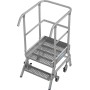 Krause Stabilo Podestleiter fahrbar, einseitig begehbar, Profilrost mit R13-Stufen, 2 Stufen