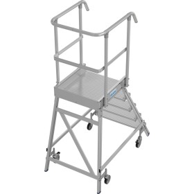 Scala di piattaforma mobile STABILO, unilaterale, 5 gradini con piattaforma