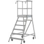 Krause Échelle de plate-forme mobile STABILO, unilatérale, 6 marches avec plate-forme - vue technique