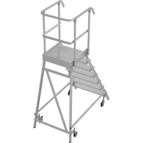 Scala a pioli mobile STABILO, con accesso da un lato, 7 gradini inclusa piattaforma