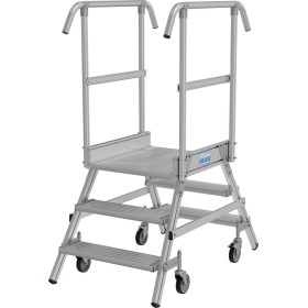 Scala a piattaforma mobile Stabilo, accesso doppio, 2 x 3 gradini con piattaforma