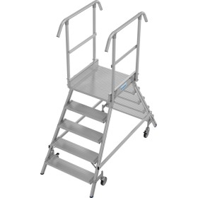 Krause Stabilo Podestleiter fahrbar, beidseitig begehbar, 2 x 5 Stufen inklusive Plattform