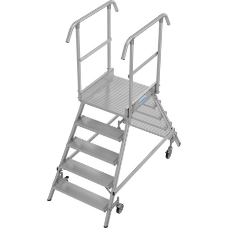 Krause Stabilo Podestleiter fahrbar, beidseitig begehbar, 2 x 5 Stufen inklusive Plattform