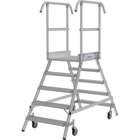 Scala mobile con piattaforma Stabilo, accessibile da entrambi i lati, 2 x 5 gradini inclusa piattaforma