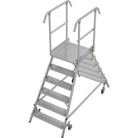 Krause Stabilo Podestleiter fahrbar, beidseitig begehbar, 2 x 6 Stufen inklusive Plattform