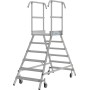 Krause Stabilo Podestleiter fahrbar, beidseitig begehbar, 2 x 6 Stufen inklusive Plattform - Detailansicht