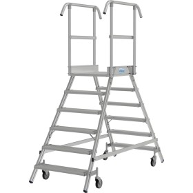 Scala a piattaforma mobile Stabilo, accessibile da entrambi i lati, 2 x 6 gradini inclusa piattaforma
