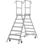 Krause Stabilo Podestleiter fahrbar, beidseitig begehbar, 2 x 7 Sprossen inklusive Plattform - Detailansicht
