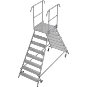 Krause Stabilo Podestleiter fahrbar, beidseitig begehbar, 2 x 8 Stufen inklusive Plattform