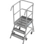 Krause Stabilo Podestleiter fahrbar, einseitig begehbar, Profilrost mit R13-Stufen, 3 Stufen