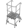 Krause Stabilo Podestleiter fahrbar, einseitig begehbar, Profilrost mit R13-Stufen, 3 Stufen - Detailansicht