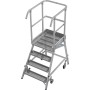 Krause Stabilo Podestleiter fahrbar, einseitig begehbar, Profilrost mit R13-Stufen, 4 Stufen