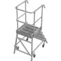 Krause Stabilo Podestleiter fahrbar, einseitig begehbar, Profilrost mit R13-Stufen, 4 Stufen - Detailansicht