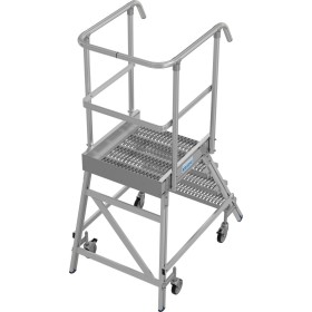 Scala a pioli Stabilo con ruote, accessibile da un lato, gradini antiscivolo R13, 4 gradini