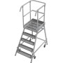 Krause Stabilo Podestleiter fahrbar, einseitig begehbar, Profilrost mit R13-Stufen, 5 Stufen