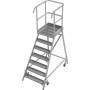 Krause Stabilo Podestleiter fahrbar, einseitig begehbar, Profilrost mit R13-Stufen, 7 Stufen