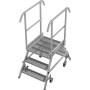Krause Stabilo Podestleiter fahrbar, beidseitig begehbar, Profilrost mit R13-Stufen, 2 x 3 Stufen