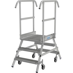 Scala a piattaforma mobile Stabilo, con accesso da entrambi i lati, 2 x 3 gradini