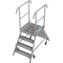 Krause Stabilo Podestleiter fahrbar, beidseitig begehbar, Profilrost mit R13-Stufen, 2 x 4 Stufen