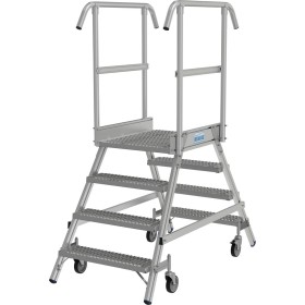 Scala a pioli mobile Stabilo, con gradini antiscivolo R13 su entrambi i lati, 2 x 4 gradini