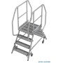 Krause Stabilo Podestleiter fahrbar, beidseitig begehbar, Profilrost mit R13-Stufen, 2 x 4 Stufen - technische Ansicht
