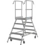 Krause Stabilo Podestleiter fahrbar, beidseitig begehbar, Profilrost mit R13-Stufen, 2 x 5 Stufen - Detailansicht