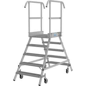 Scala mobile a piattaforma Stabilo, con gradini antiscivolo R13 su entrambi i lati, 2 x 5 gradini
