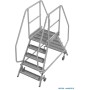 Krause Stabilo Podestleiter fahrbar, beidseitig begehbar, Profilrost mit R13-Stufen, 2 x 5 Stufen - technische Ansicht