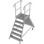Krause Stabilo Podestleiter fahrbar, beidseitig begehbar, Profilrost mit R13-Stufen, 2 x 6 Stufen