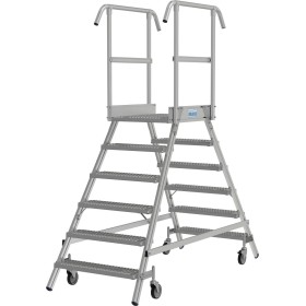 Scala mobile Stabilo a doppio accesso, gradini antiscivolo R13, 2 x 6 gradini