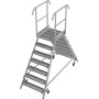Krause Stabilo Podestleiter fahrbar, beidseitig begehbar, Profilrost mit R13-Stufen, 2 x 7 Stufen