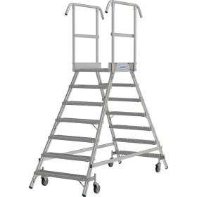 Scala a piattaforma mobile Stabilo, accesso doppio, gradini antiscivolo R13, 2 x 7 gradini