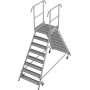 Krause Stabilo Podestleiter fahrbar, beidseitig begehbar, Profilrost mit R13-Stufen, 2 x 8 Stufen