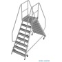 Krause Stabilo Podestleiter fahrbar, beidseitig begehbar, Profilrost mit R13-Stufen, 2 x 8 Stufen - technische Ansicht