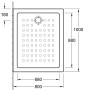 Receveur de douche Villeroy & Boch O.novo 100 x 80 cm - vue détaillée