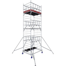 Échafaudage ProTec XXL avec extension large en aluminium hauteur de travail 5,30 m