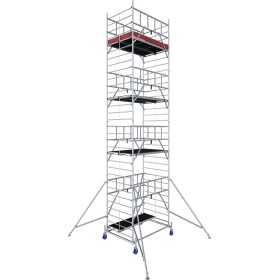 Échafaudage roulant ProTec XXL en aluminium, hauteur de travail 7,30 m