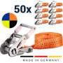 Zurrpack 50x stk. Umreifungsgurt 35 mm mit Druckratsche – 6 m – 2000 daN in 5 Farben