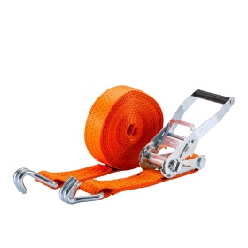Zurrpack Zurrgurt 5000kg 2-teilig 50mm – 10 m mit Druckratsche und Doppelspitzhaken – 2500daN Orange