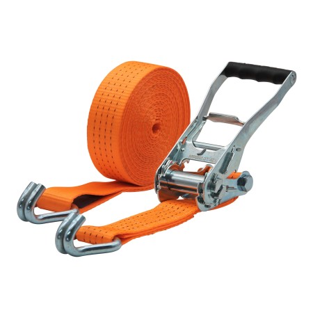 Zurrpack Zurrgurt 4000kg 2-teilig 50mm – 8 m mit Druckratsche und Doppelspitzhaken – 2000daN Orange