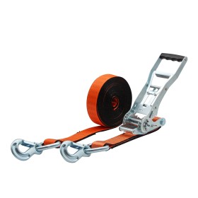 Zurrpack Zurrgurt 5000kg 2-teilig 50mm – 8 m mit Langarm-Druckratsche und Sicherungszurrhaken