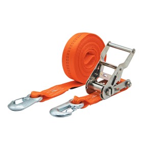 Zurrpack Zurrgurt 2000kg 2-teilig 35mm – 6 m mit Druckratsche und Sicherungszurrhaken – 1000daN Orange